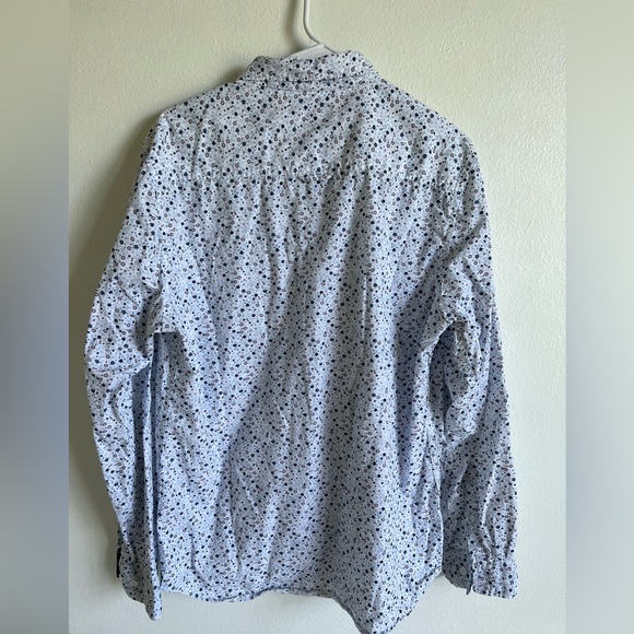 White Floral MBX Premium Goods Button Down Shirt, Mens L - Picture 2 of 3